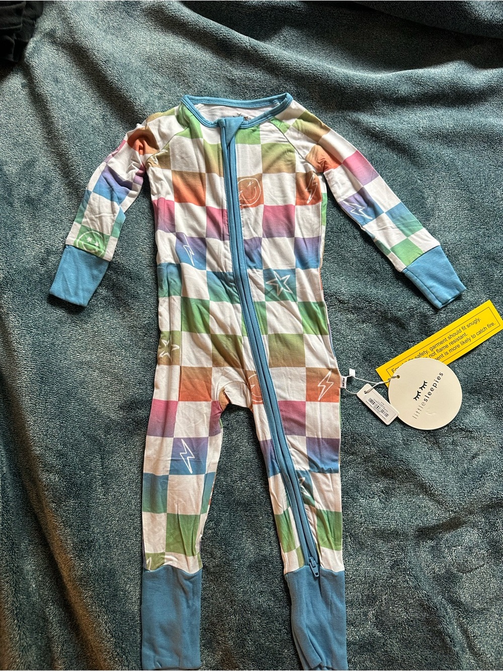 NWT Little Sleepies Ombré Cheery Checks footie 6-12 months